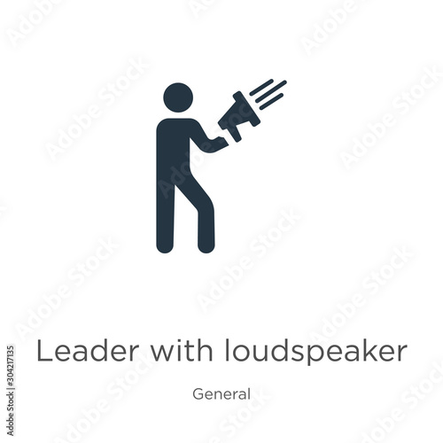 Leader with loudspeaker icon vector. Trendy flat leader with loudspeaker icon from general collection isolated on white background. Vector illustration can be used for web and mobile graphic design,