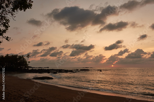 Sunset at San Pedrillo station in Corcovado National Park, Costa Rica