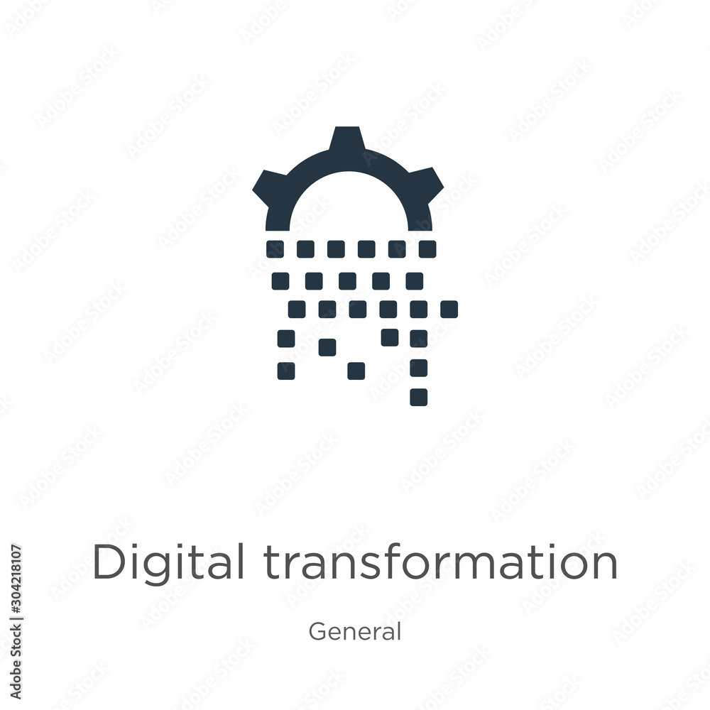Digital transformation icon vector. Trendy flat digital transformation icon from general collection isolated on white background. Vector illustration can be used for web and mobile graphic design,