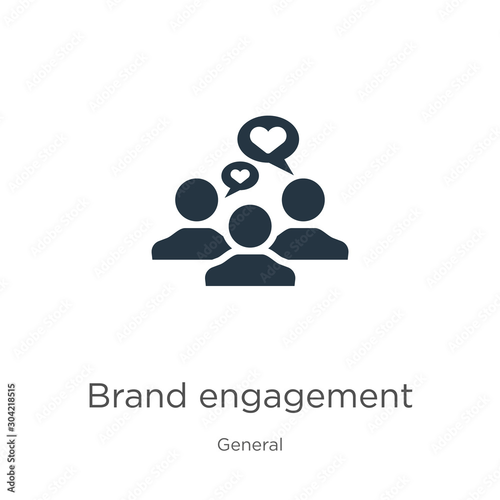 Brand engagement icon vector. Trendy flat brand engagement icon from general collection isolated on white background. Vector illustration can be used for web and mobile graphic design, logo, eps10