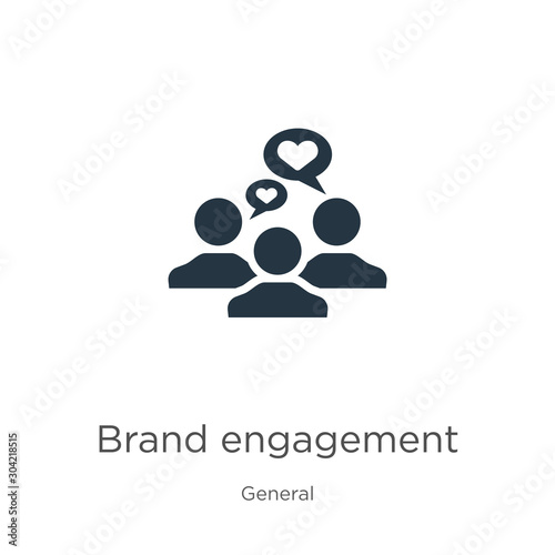 Brand engagement icon vector. Trendy flat brand engagement icon from general collection isolated on white background. Vector illustration can be used for web and mobile graphic design, logo, eps10