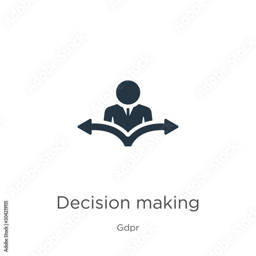 Decision making icon vector. Trendy flat decision making icon from gdpr collection isolated on white background. Vector illustration can be used for web and mobile graphic design, logo, eps10