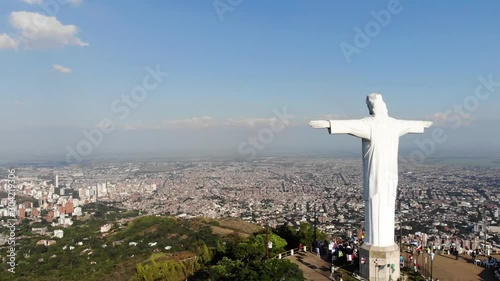 Aerial view of Cristo Rey in Cali, Colombia