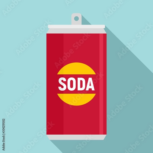 Fruit soda tin can icon. Flat illustration of fruit soda tin can vector icon for web design