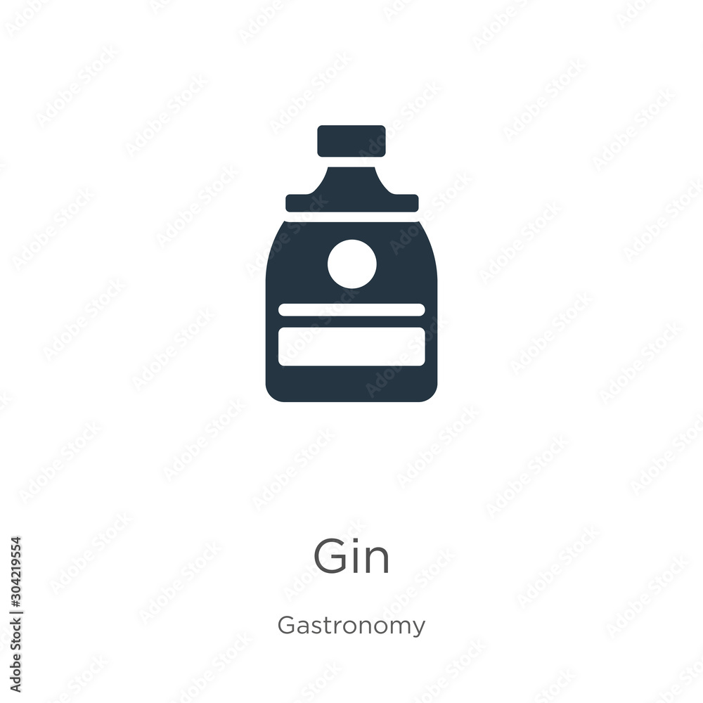 Gin icon vector. Trendy flat gin icon from gastronomy collection isolated on white background. Vector illustration can be used for web and mobile graphic design, logo, eps10 Gin icon vector. Trendy flat gin icon from gastronomy collection isolated on white background. Vector illustration can be used for web and mobile graphic design, logo, eps10