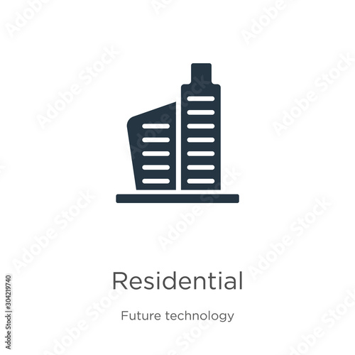 Residential icon vector. Trendy flat residential icon from future technology collection isolated on white background. Vector illustration can be used for web and mobile graphic design, logo, eps10