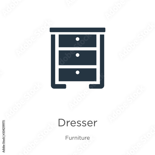 Dresser icon vector. Trendy flat dresser icon from furniture collection isolated on white background. Vector illustration can be used for web and mobile graphic design, logo, eps10