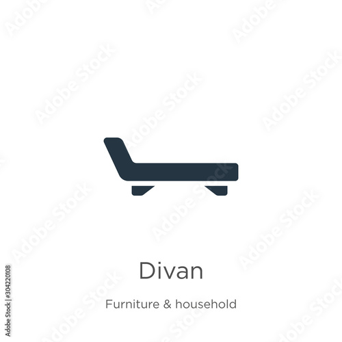 Divan icon vector. Trendy flat divan icon from furniture collection isolated on white background. Vector illustration can be used for web and mobile graphic design, logo, eps10 photo