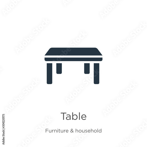 Table icon vector. Trendy flat table icon from furniture collection isolated on white background. Vector illustration can be used for web and mobile graphic design, logo, eps10 photo