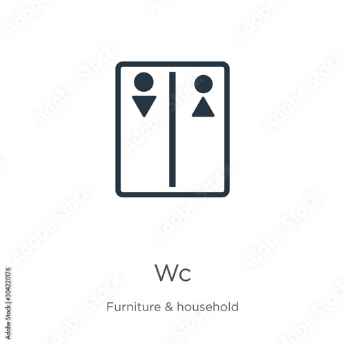 Wc icon vector. Trendy flat wc icon from furniture collection isolated on white background. Vector illustration can be used for web and mobile graphic design, logo, eps10