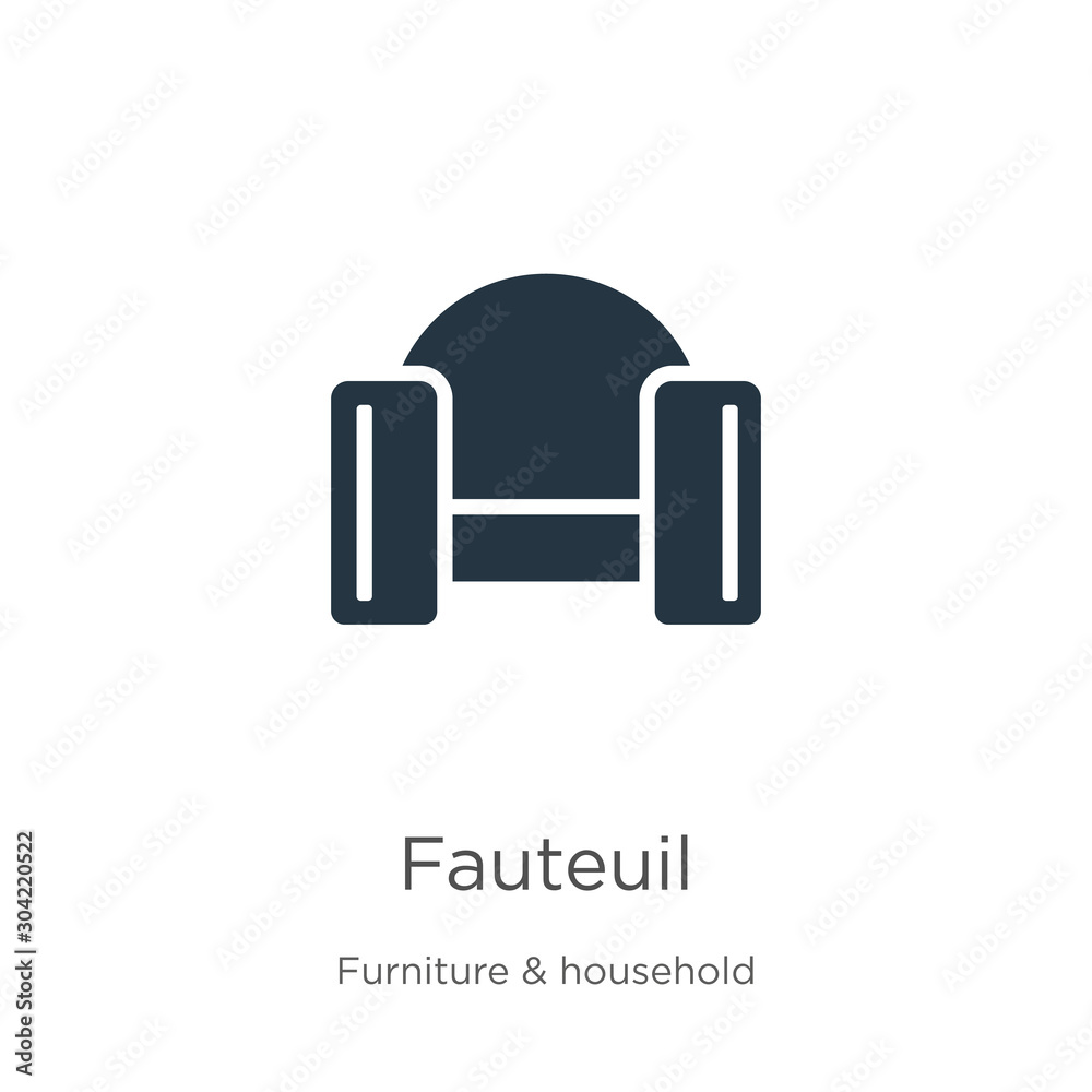 Fauteuil icon vector. Trendy flat fauteuil icon from furniture and household collection isolated on white background. Vector illustration can be used for web and mobile graphic design, logo, eps10