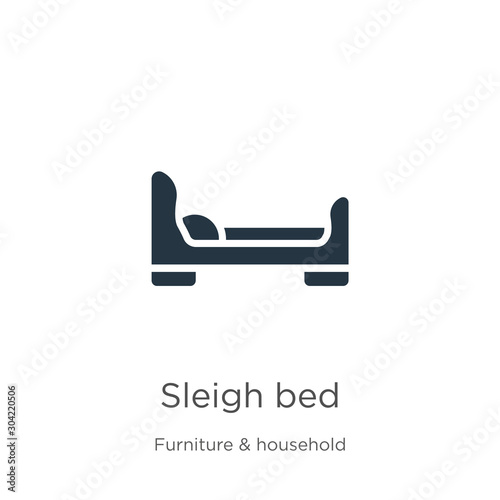 Sleigh bed icon vector. Trendy flat sleigh bed icon from furniture and household collection isolated on white background. Vector illustration can be used for web and mobile graphic design, logo, eps10