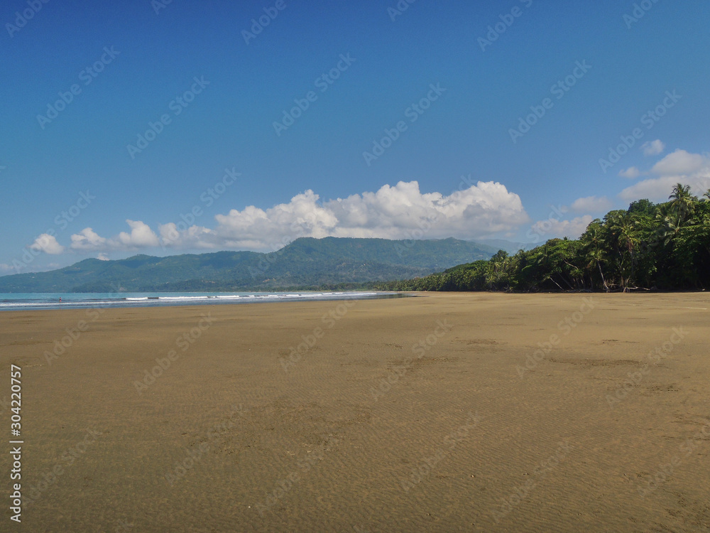 Hermosa beach in the Marino Ballena National Park, Costa Rica