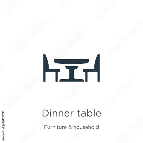 Dinner table icon vector. Trendy flat dinner table icon from furniture & household collection isolated on white background. Vector illustration can be used for web and mobile graphic design, logo,