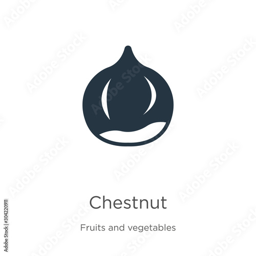 Chestnut icon vector. Trendy flat chestnut icon from fruits collection isolated on white background. Vector illustration can be used for web and mobile graphic design, logo, eps10 photo