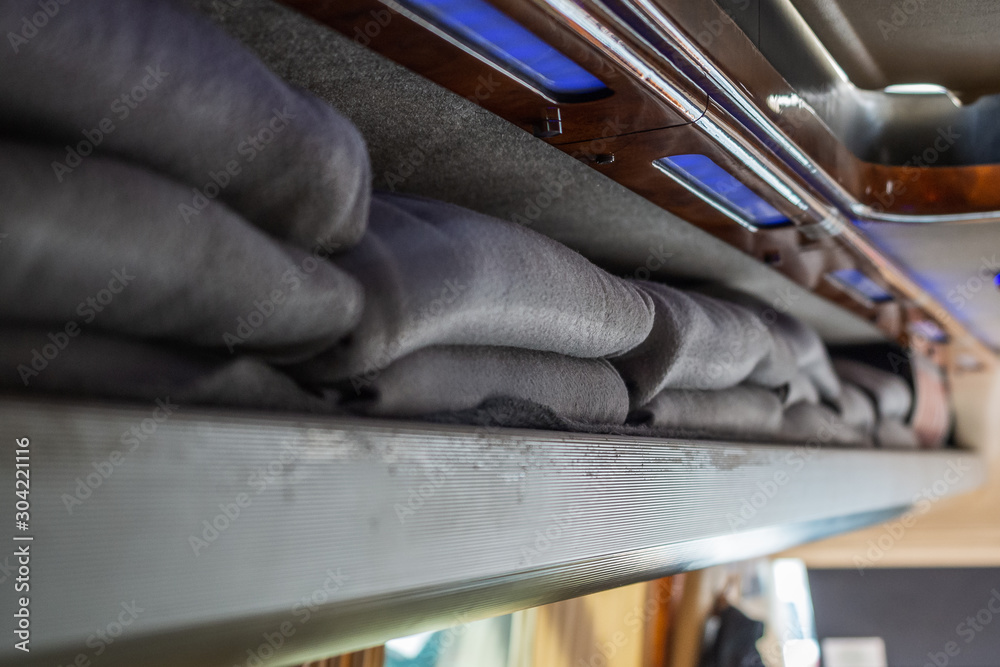Plaid for passengers in bus (minibus)