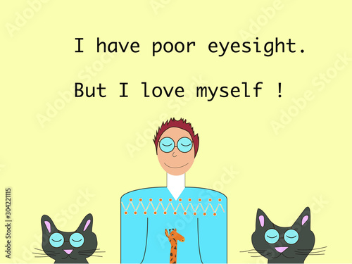 Drawing from the series "Love myself." This series is designed to help people love themselves in any situation.
