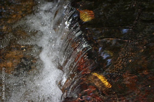 Small creek waterfall close up