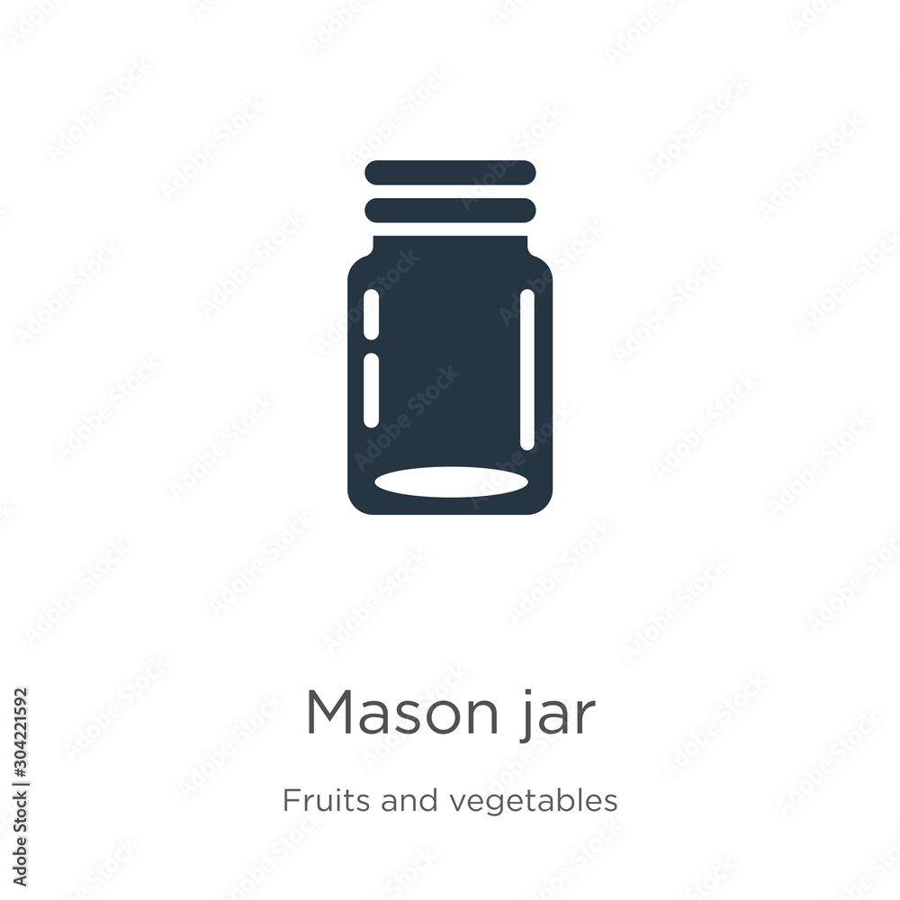 Vecteur Stock Mason jar icon vector. Trendy flat mason jar icon from fruits  and vegetables collection isolated on white background. Vector illustration  can be used for web and mobile graphic design, logo,