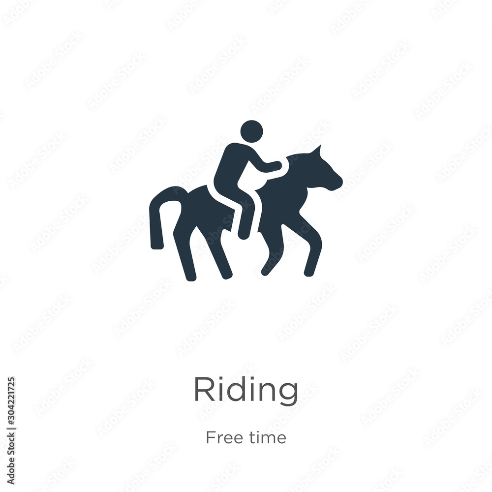 Riding icon vector. Trendy flat riding icon from hobbies collection isolated on white background. Vector illustration can be used for web and mobile graphic design, logo, eps10 Riding icon vector. Trendy flat riding icon from hobbies collection isolated on white background. Vector illustration can be used for web and mobile graphic design, logo, eps10