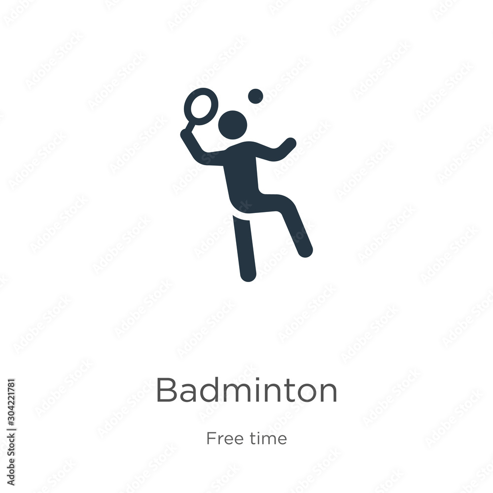 Badminton icon vector. Trendy flat badminton icon from free time collection isolated on white background. Vector illustration can be used for web and mobile graphic design, logo, eps10