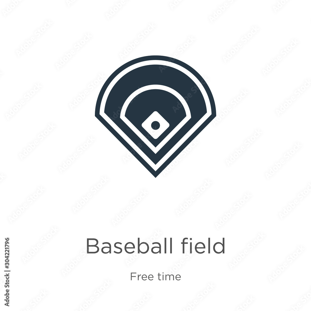 Obraz premium Baseball field icon vector. Trendy flat baseball field icon from free time collection isolated on white background. Vector illustration can be used for web and mobile graphic design, logo, eps10