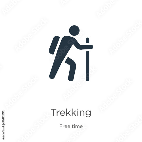Trekking icon vector. Trendy flat trekking icon from hobbies collection isolated on white background. Vector illustration can be used for web and mobile graphic design, logo, eps10