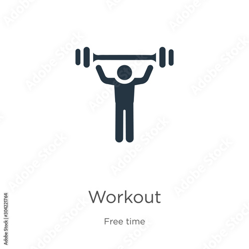 Workout icon vector. Trendy flat workout icon from free time collection isolated on white background. Vector illustration can be used for web and mobile graphic design, logo, eps10