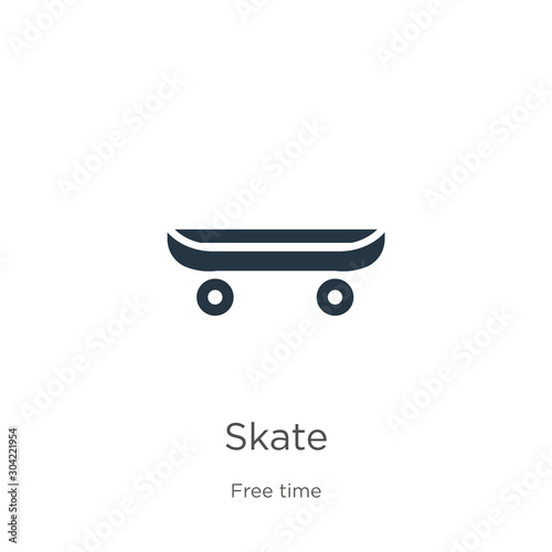 Skate icon vector. Trendy flat skate icon from free time collection isolated on white background. Vector illustration can be used for web and mobile graphic design, logo, eps10