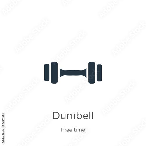 Dumbell icon vector. Trendy flat dumbell icon from free time collection isolated on white background. Vector illustration can be used for web and mobile graphic design, logo, eps10