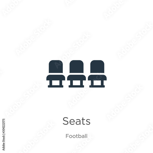 Seats icon vector. Trendy flat seats icon from football collection isolated on white background. Vector illustration can be used for web and mobile graphic design, logo, eps10 photo