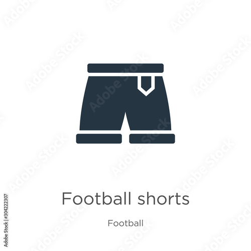 Football shorts icon vector. Trendy flat football shorts icon from football collection isolated on white background. Vector illustration can be used for web and mobile graphic design, logo, eps10
