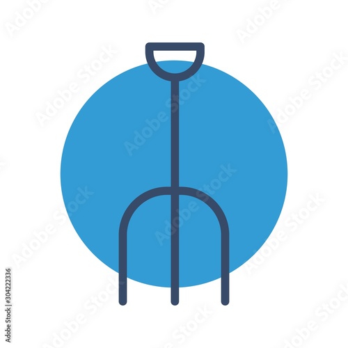 Pitchfork icon isolated on abstract background