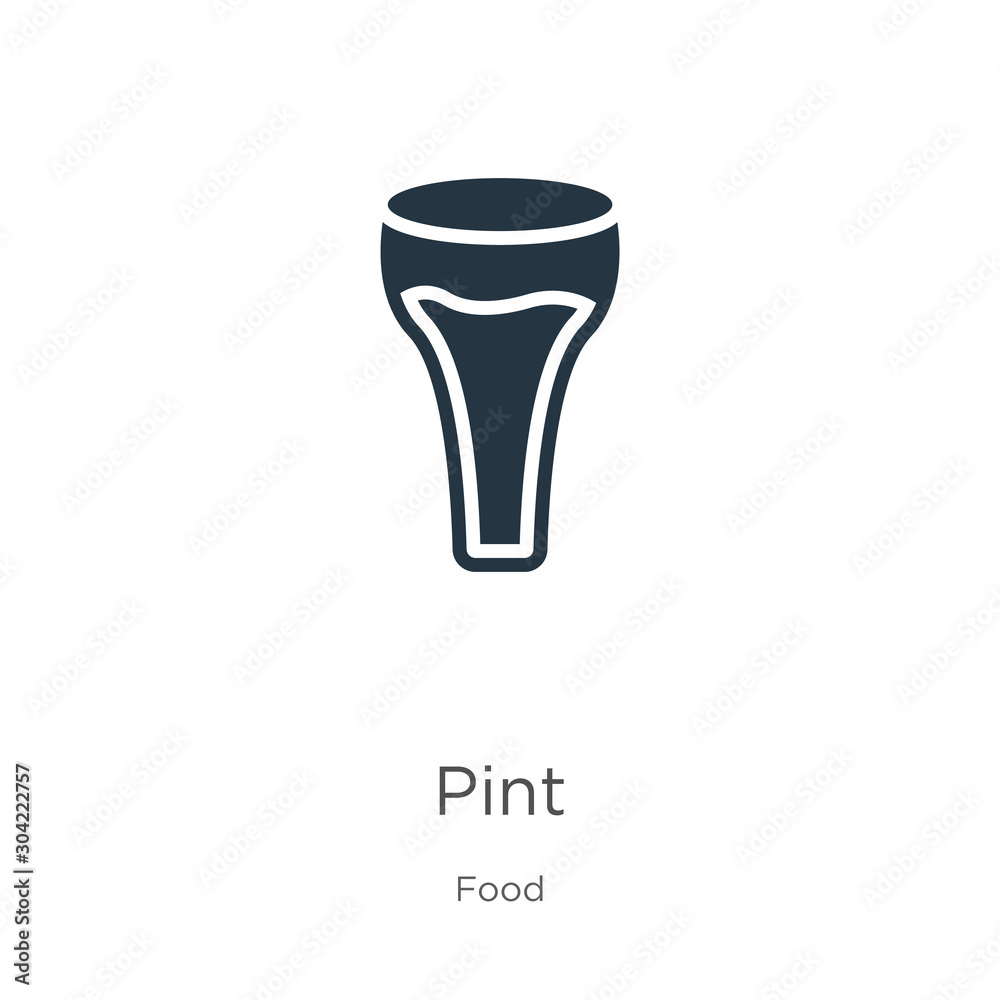 Pint icon vector. Trendy flat pint icon from food collection isolated on white background. Vector illustration can be used for web and mobile graphic design, logo, eps10 Pint icon vector. Trendy flat pint icon from food collection isolated on white background. Vector illustration can be used for web and mobile graphic design, logo, eps10