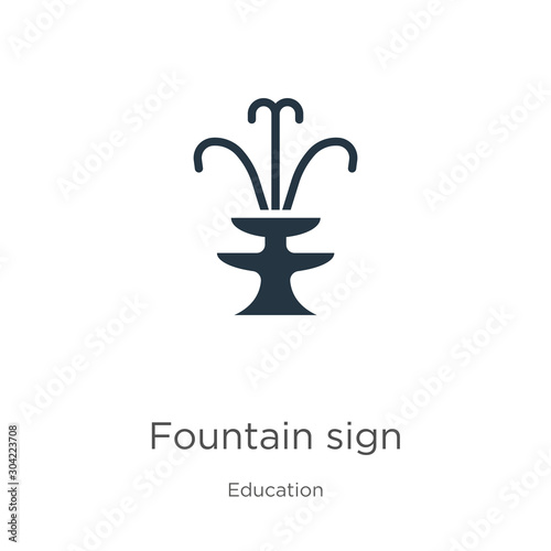 Fountain sign icon vector. Trendy flat fountain sign icon from education collection isolated on white background. Vector illustration can be used for web and mobile graphic design, logo, eps10