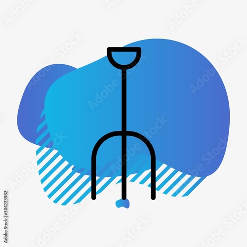 Pitchfork icon isolated on abstract background