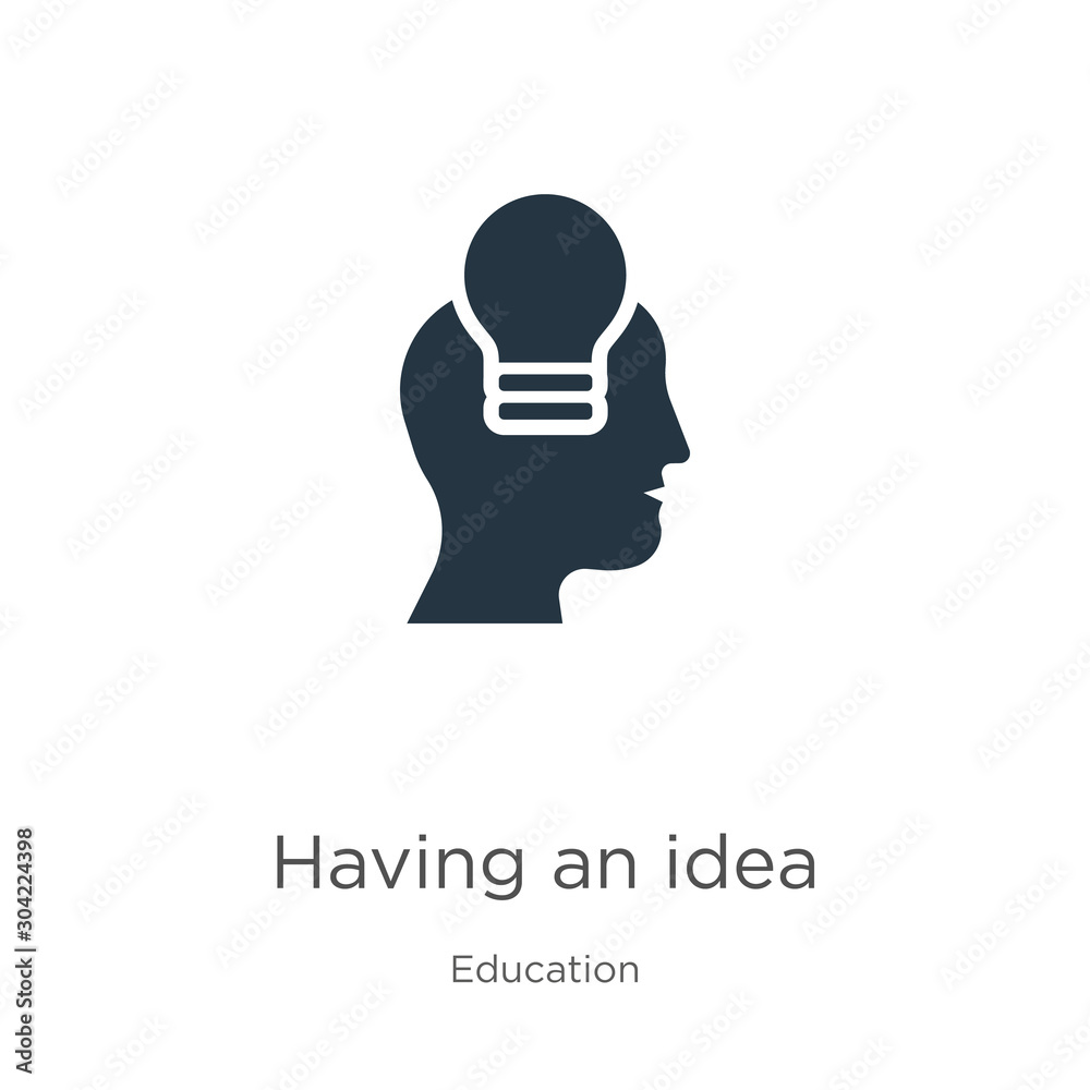 Having an idea icon vector. Trendy flat having an idea icon from education collection isolated on white background. Vector illustration can be used for web and mobile graphic design, logo, eps10