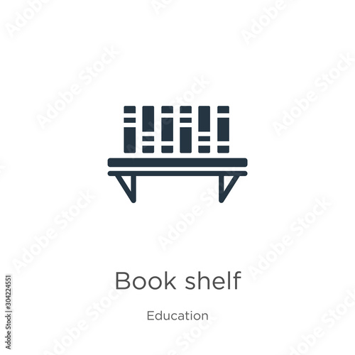 Book shelf icon vector. Trendy flat book shelf icon from education collection isolated on white background. Vector illustration can be used for web and mobile graphic design, logo, eps10