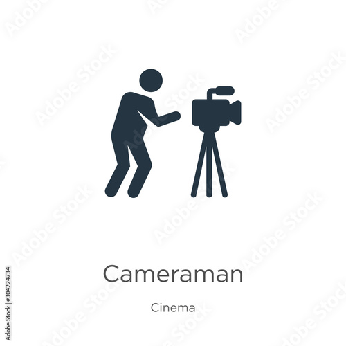 Cameraman icon vector. Trendy flat cameraman icon from cinema collection isolated on white background. Vector illustration can be used for web and mobile graphic design, logo, eps10