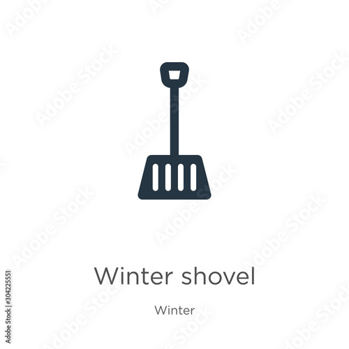 Winter shovel icon vector. Trendy flat winter shovel icon from winter collection isolated on white background. Vector illustration can be used for web and mobile graphic design, logo, eps10