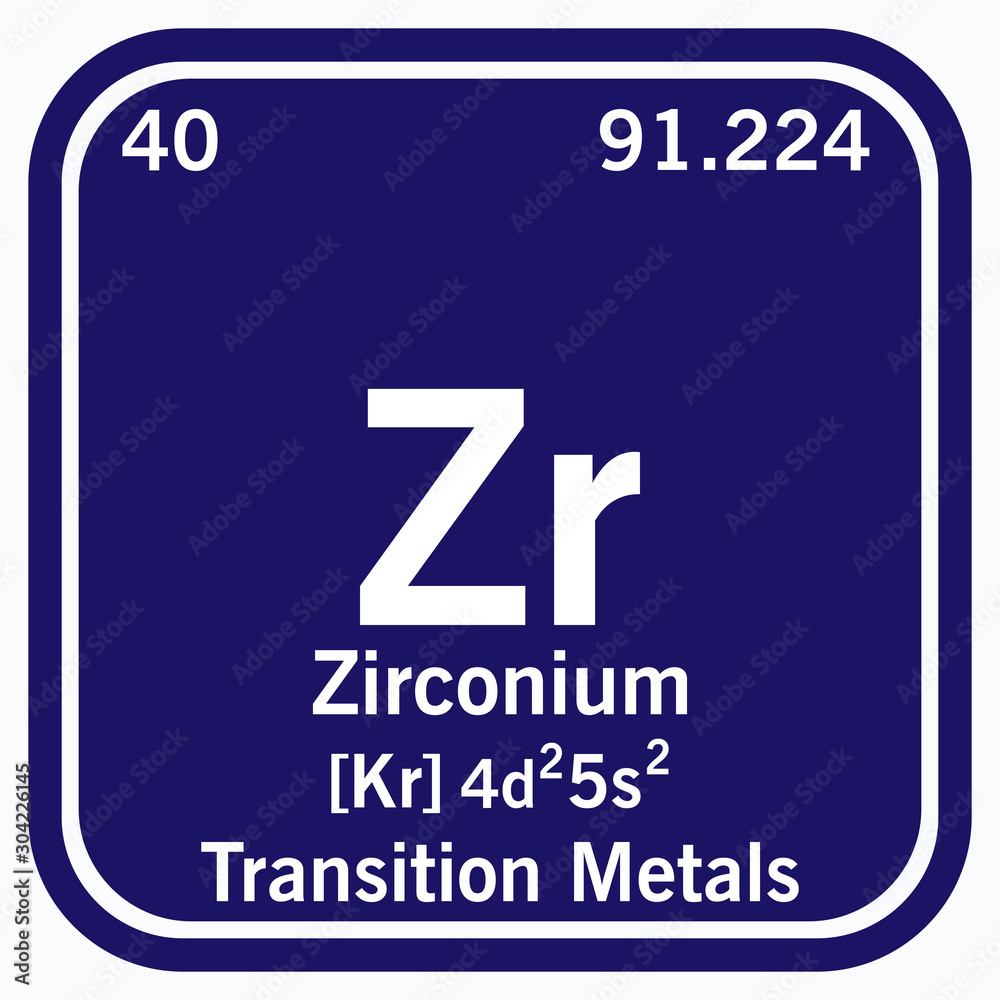 Zirconium Periodic Table of the Elements Vector illustration eps 10 Zirconium Periodic Table of the Elements Vector illustration eps 10