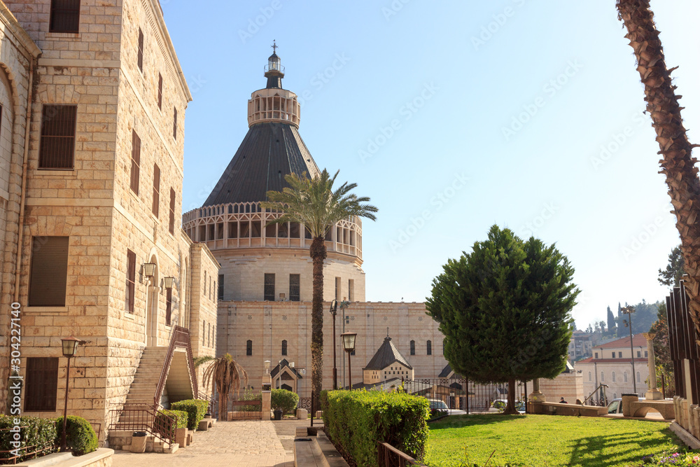 Garden of the Basilica Church of the Annunciation in Nazareth, Israel