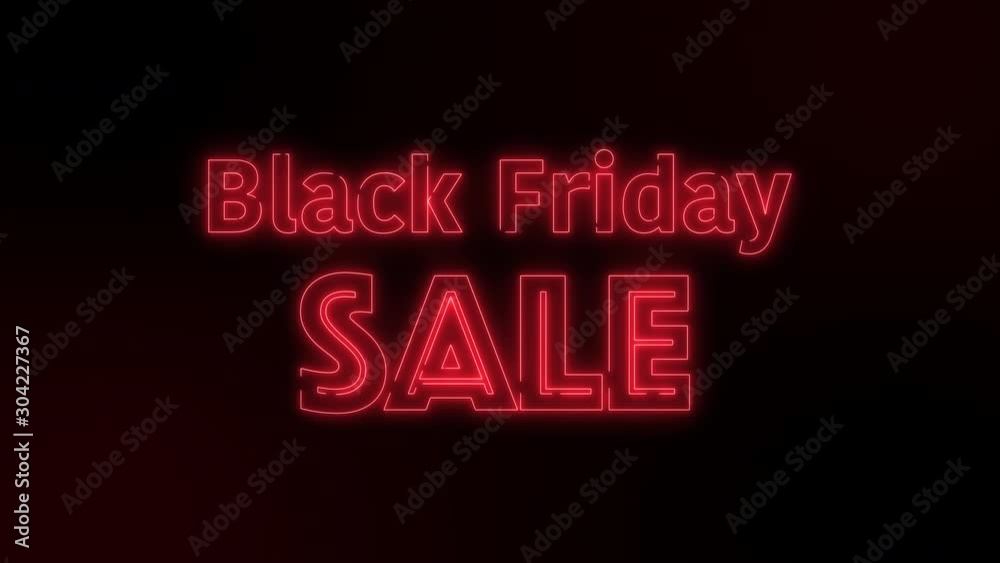 Black Friday neon sign banner background for promo video. Black Friday neon sign banner background for promo video.