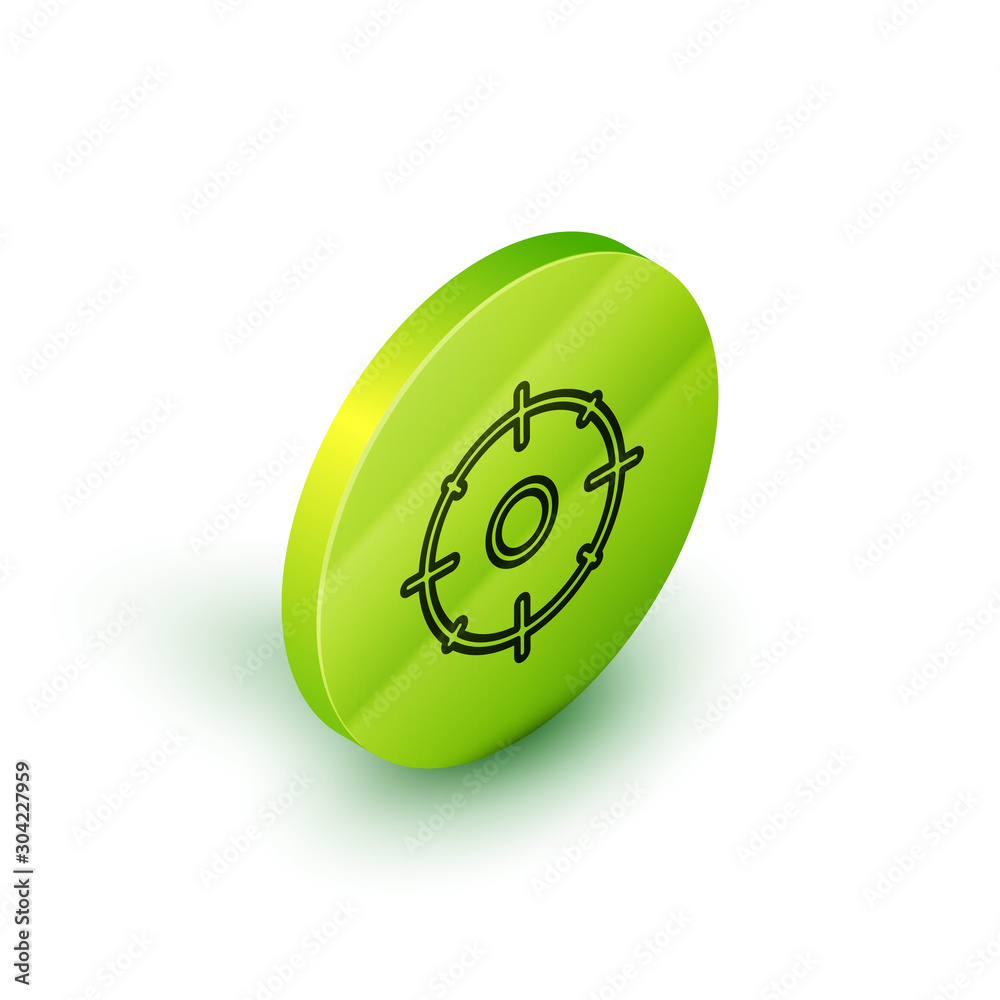 Isometric line Target sport for shooting competition icon isolated on white  background. Clean target with numbers for shooting range or shooting. Green  circle button. Vector Illustration Stock-Vektorgrafik | Adobe Stock