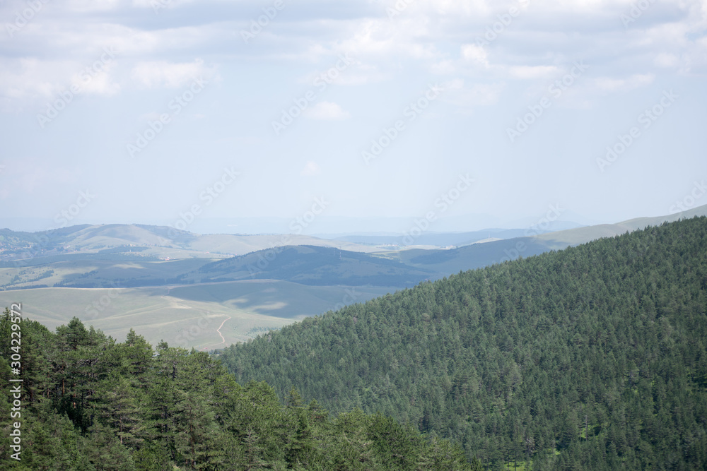 view of mountains in zlatibor area in serbia