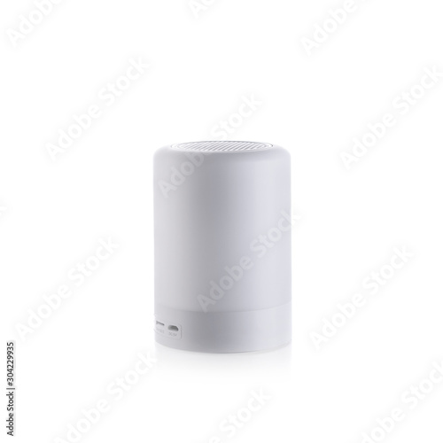 Plakat White vertical wireless/ bluetooth speaker isolated on white background