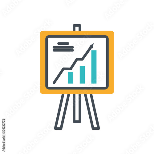 paperboard with statistics bars icon