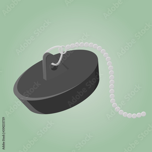 cartoon illustration of a drain plug