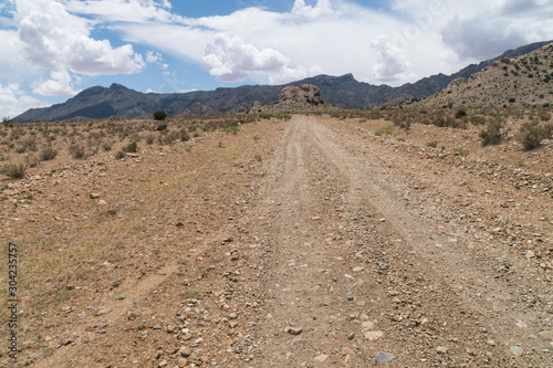 The Gap road near the Florida Mountains in New Mexico.