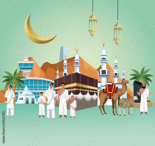 muslims persons in hajj mabrur travel celebration